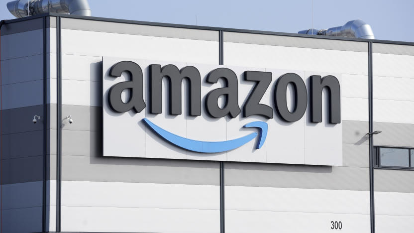 FILE - An Amazon company logo marks the facade of a building in Schoenefeld near Berlin, March 18, 2022. The Federal Trade Commission and 17 state attorney generals filed an antitrust lawsuit against Amazon on Tuesday, Sept. 26, 2023, alleging the e-commerce behemoth uses its position in the marketplace to inflate prices on other platforms, overcharge sellers and stifle competition. (AP Photo/Michael Sohn, File)