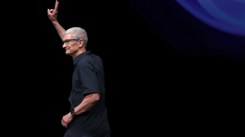 CUPERTINO, CALIFORNIA - SEPTEMBER 09: Apple CEO Tim Cook delivers remarks before the start of an Apple event at Apple headquarters on September 09, 2024 in Cupertino, California. Apple held an event to showcase the new iPhone 16, Airpods and Apple Watch models. (Photo by Justin Sullivan/Getty Images)