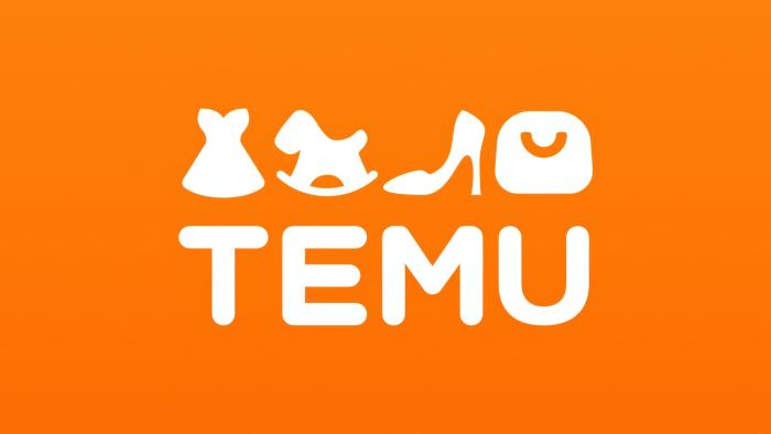 Temu logo, orange background