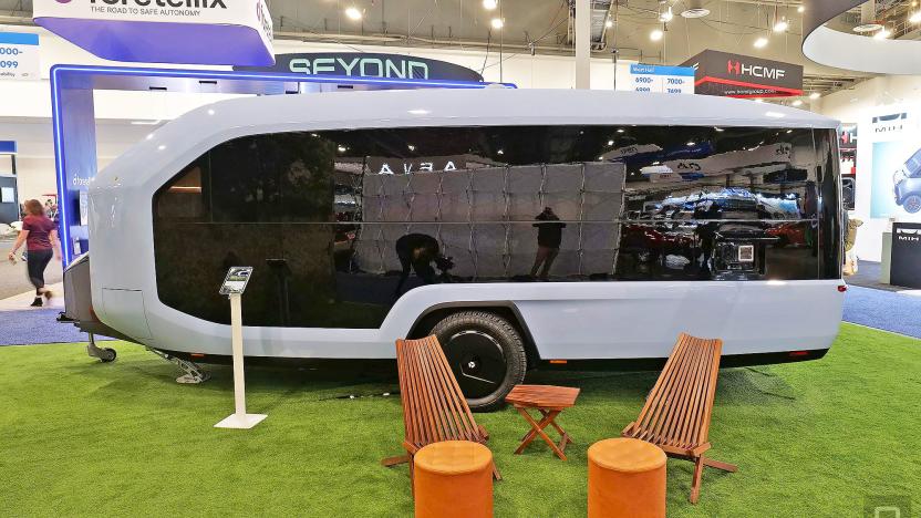 The Pebble Flow is an all-electric trailer optimized for use with EVs.  