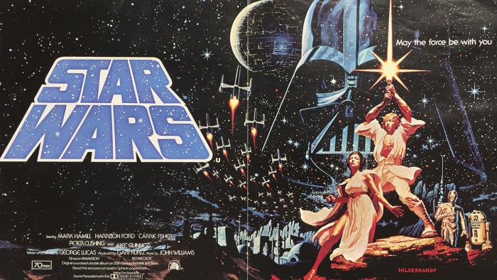 Illustrated 1977 poster for Star Wars.